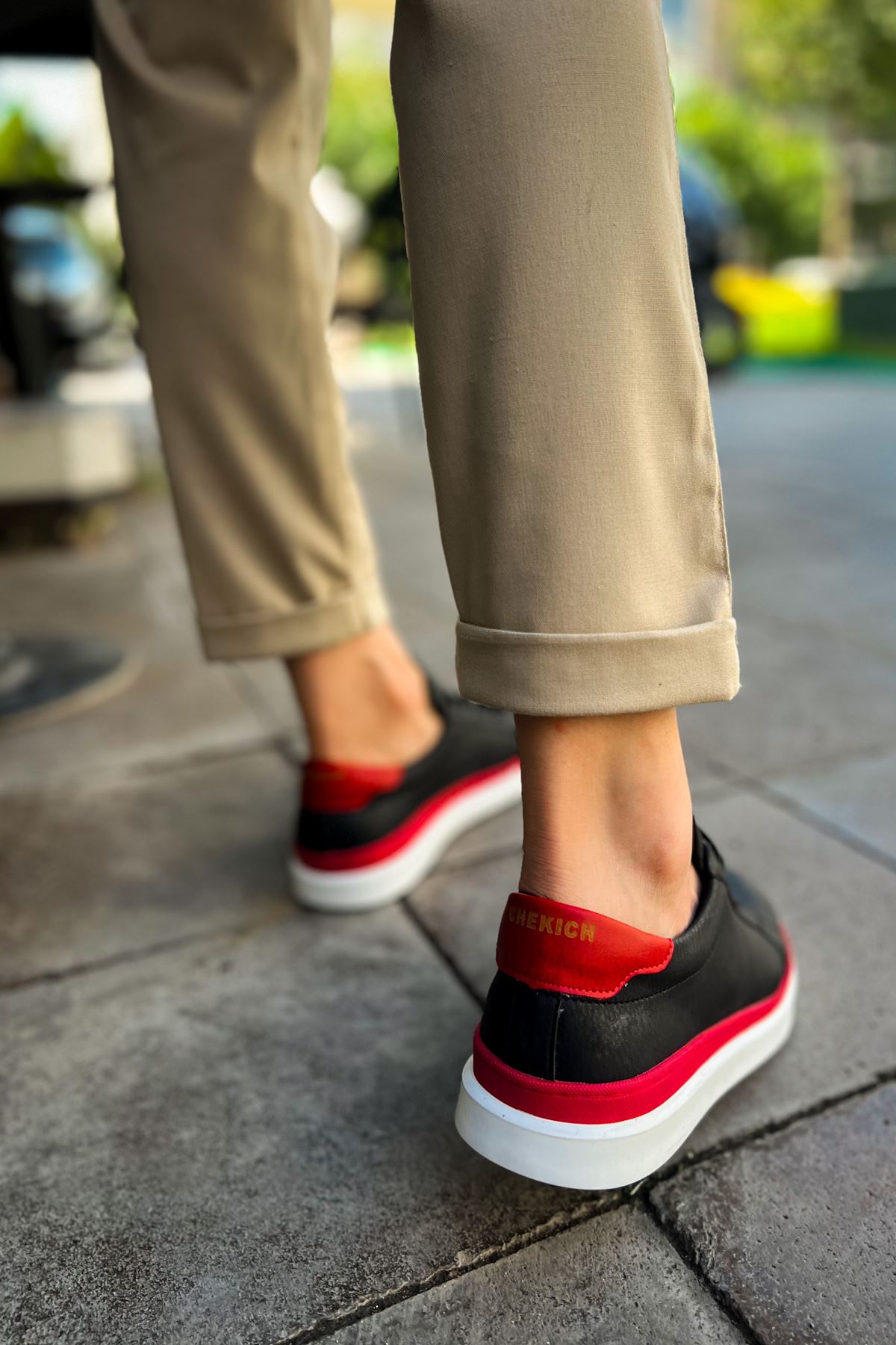 RAMER CH979 Santoni GBT Spor Erkek Ayakkabı SIYAH/KIRMIZI RAMER CH979 Santoni GBT Spor Erkek Ayakkabı SIYAH/KIRMIZI